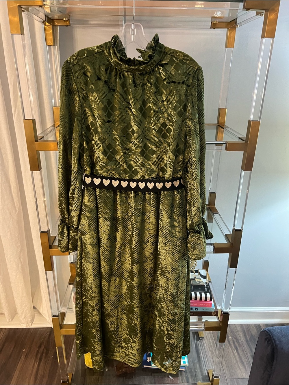 Emily Lovelock Agatha Velvet Midi Dress